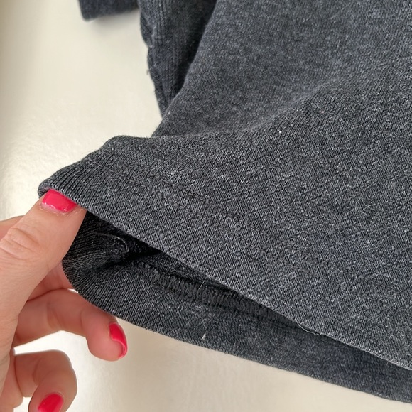 Dark grey crop t-shirt, thick, fits like small, “Basic Thinking” brand - Picture 3 of 3